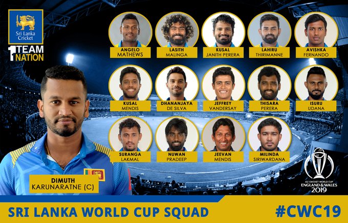 Sri Lanka squad for world cup 2019