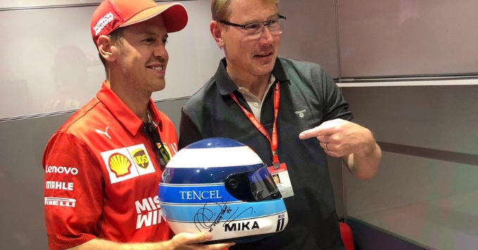 Mika Hakkinen on Ferrari