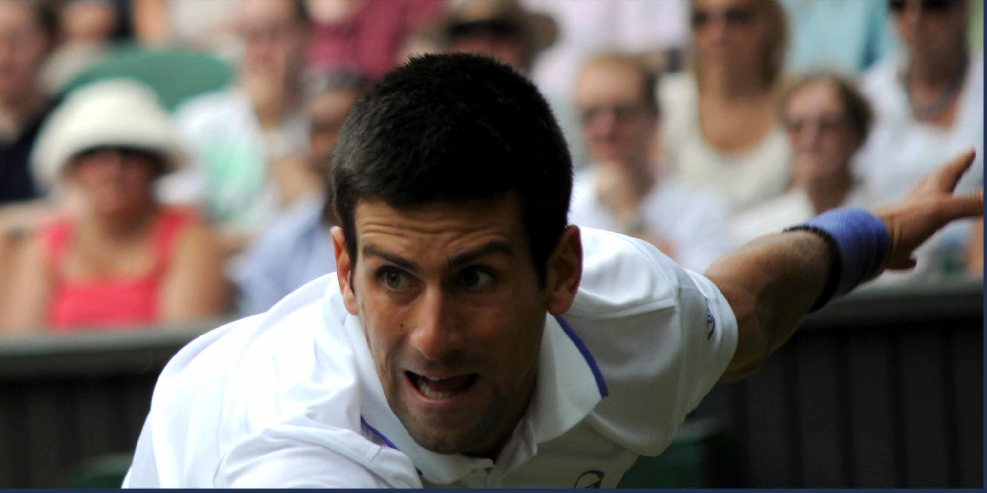 Novak Djokovic during Wimbledon Semi-Final 2011