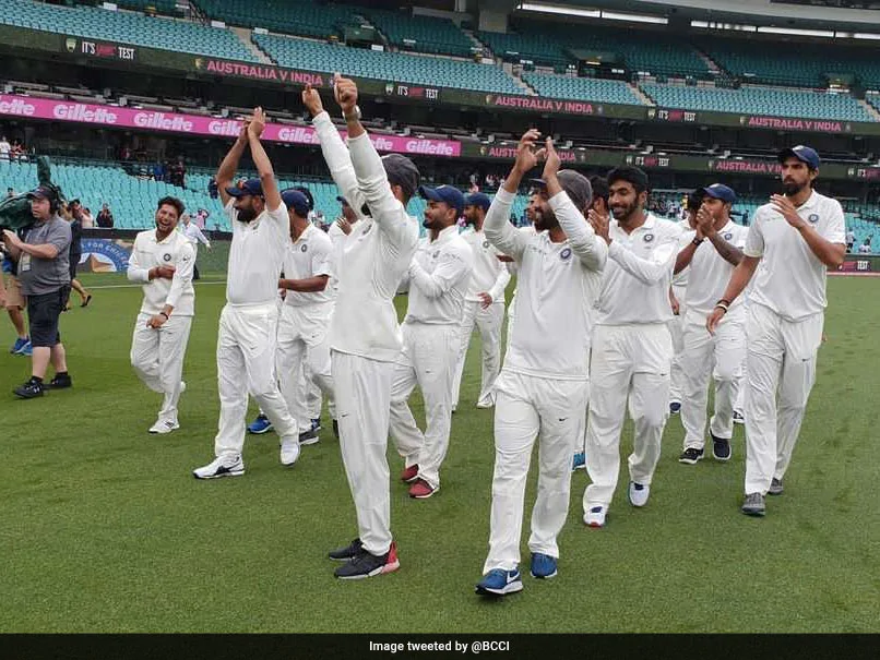 Team India celebrates its series victory on last Australia tour in 2018-19. (Credits: Twitter/BCCI)