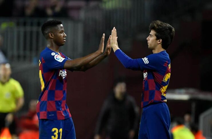 Barcelona youngsters Ansu Fati and Riqui Puig