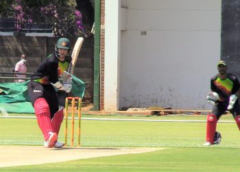 Zimbabwe team playing a practice game ahead of their upcoming tour of Pakistan (Credits: Twitter| Zimbabwe Cricket)